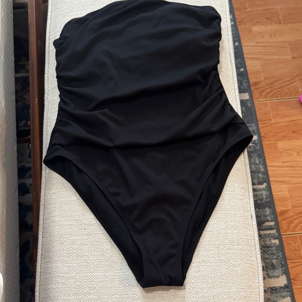 Elegant Black One-Piece Swimsuit with Tummy control